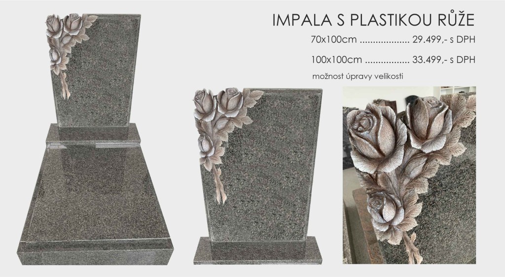 Impala s plastikou růže