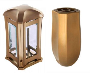 Hřbitovní lampa a Váza litá bronz