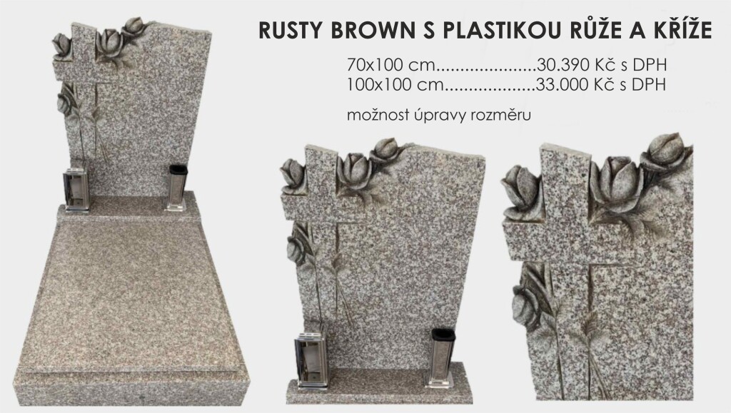 RŮSTY BROWN RŮŽE A KŘÍŽ